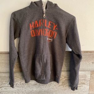 Harley-Davidson Boston, MA full zip boy’s hoodie jacket size Large (J1)